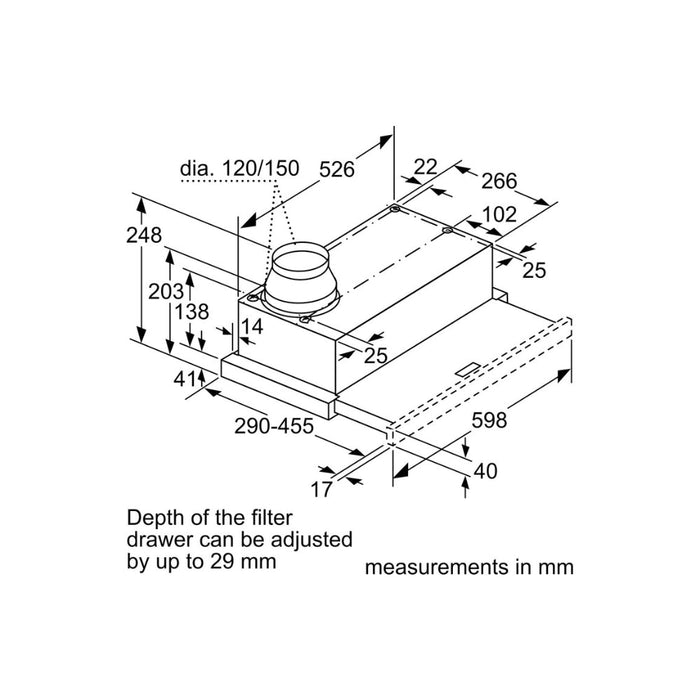 Neff N50 D49ED22N1B Telescopic Hood - Metallic Silver - Unbeatable Bathrooms