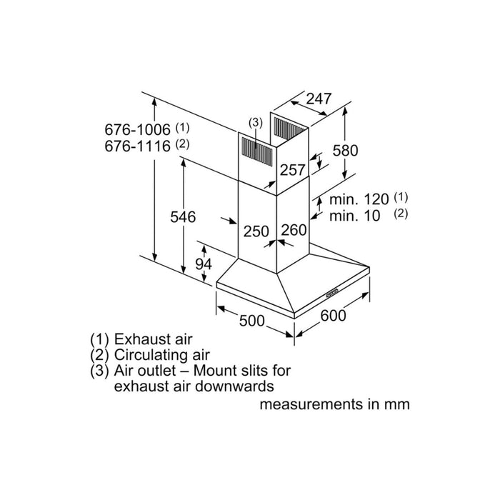 Neff N50 D64QFM1N0B Slim Pyramid Chimney Hood - St/Steel - Unbeatable Bathrooms
