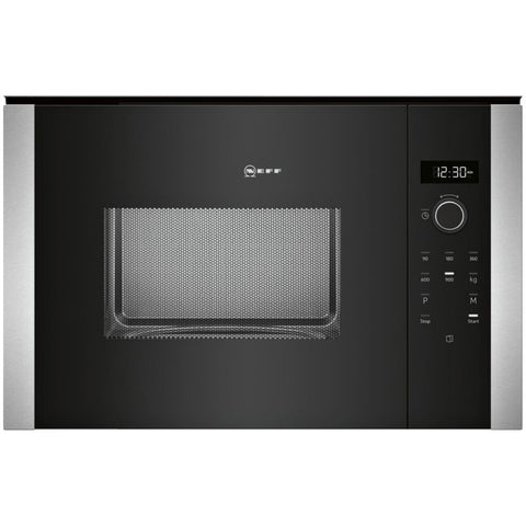 Neff N50 HLAWD53N0B 900W Microwave - Black w/Steel Trim - Unbeatable Bathrooms