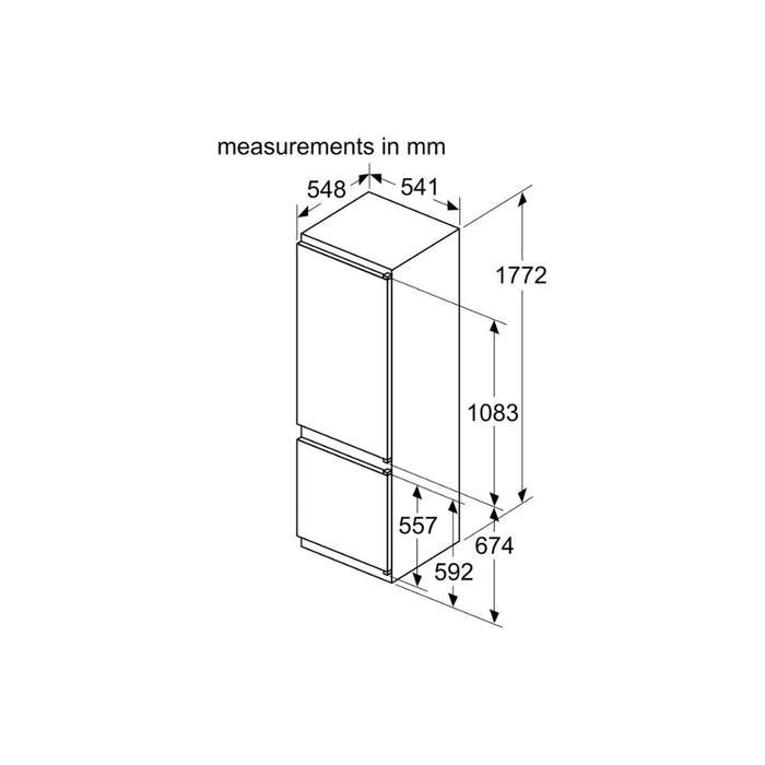 Neff N50 KI5872FE0G B/I Low Frost 70/30 Fridge Freezer - Unbeatable Bathrooms
