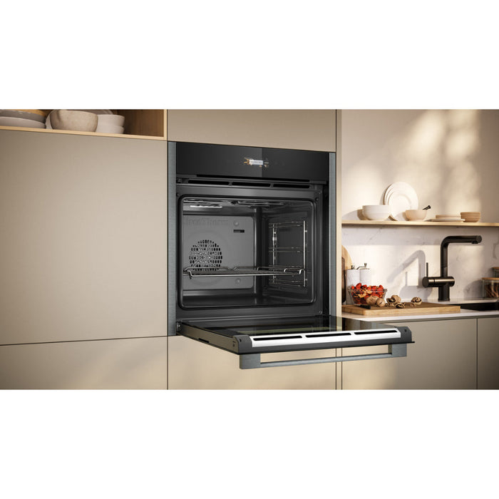 Neff N70 B24CR31G0B Single Electric Oven - Black w/Graphite Trim - Unbeatable Bathrooms