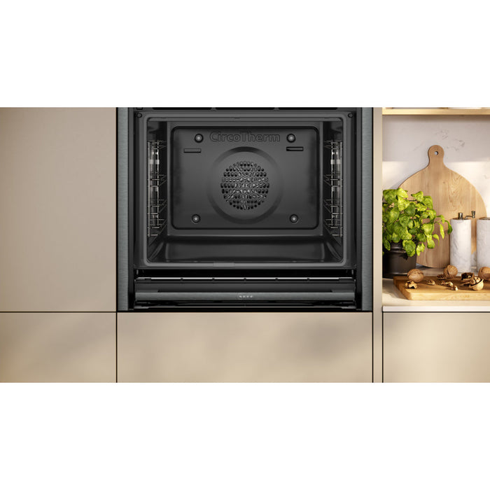 Neff N70 B54CR71G0B Single Slide & Hide Pyrolytic Oven - Black w/Graphite Trim - Unbeatable Bathrooms