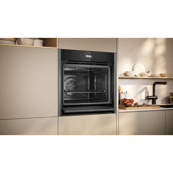 Neff N70 B54CR71G0B Single Slide & Hide Pyrolytic Oven - Black w/Graphite Trim - Unbeatable Bathrooms