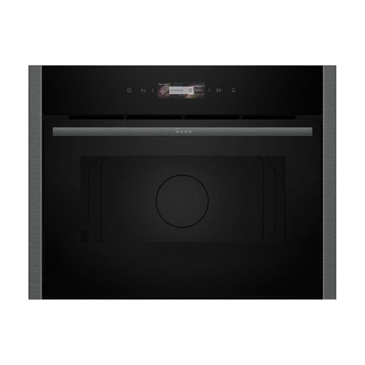 Neff N70 C24GR3XG1B B/I 1000W Compact Microwave & Grill - Black w/Graphite Trim - Unbeatable Bathrooms
