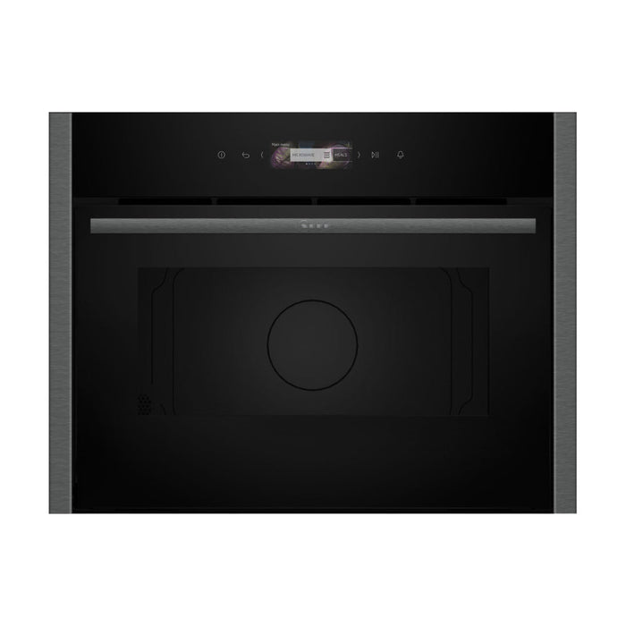 Neff N70 C24GR3XG1B B/I 1000W Compact Microwave & Grill - Black w/Graphite Trim - Unbeatable Bathrooms