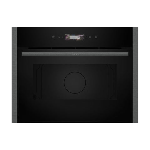 Neff N70 C24GR3XG1B B/I 1000W Compact Microwave & Grill - Black w/Graphite Trim - Unbeatable Bathrooms