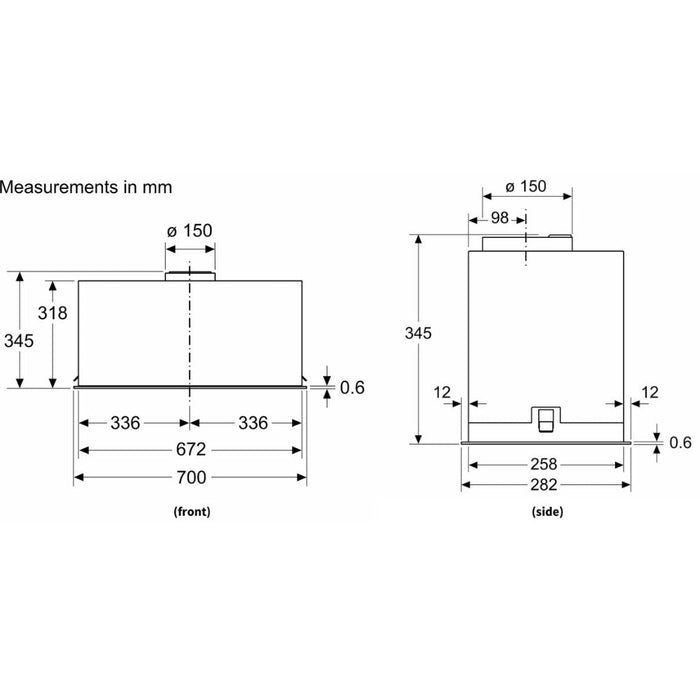 Neff N70 D75NAC1S0B Canopy Hood - Black - Unbeatable Bathrooms