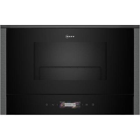 Neff N70 NL4GR31G1B B/I 900W Microwave & Grill - Black w/Graphite Trim - Unbeatable Bathrooms