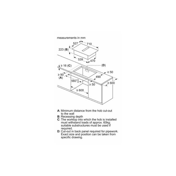 Neff N70 V57THQ4L0 70cm Venting Combi Induction Hob - Black & St/Steel - Unbeatable Bathrooms