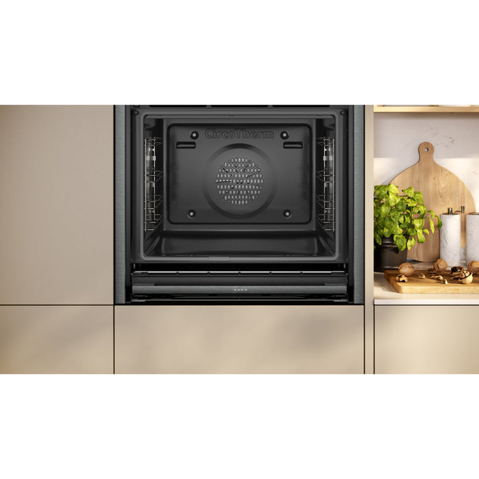 Neff N90 B64CT73G0B Single Slide & Hide Pyrolytic Oven - Black w/Graphite Trim - Unbeatable Bathrooms