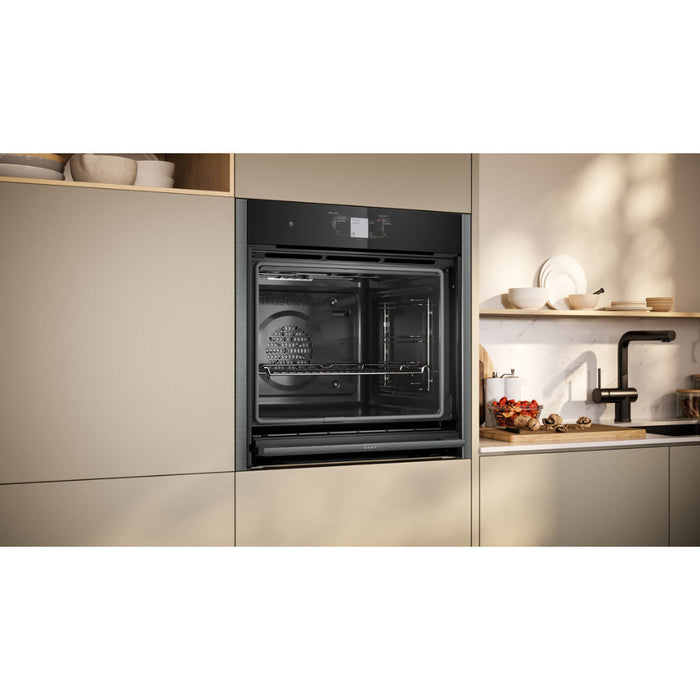 Neff N90 B64CT73G0B Single Slide & Hide Pyrolytic Oven - Black w/Graphite Trim - Unbeatable Bathrooms