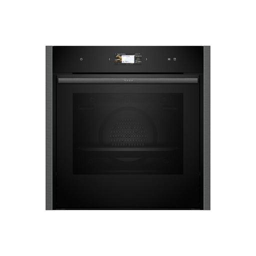 Neff N90 B64FS31G0B Single Slide & Hide Electric Oven w/Steam - Black w/Graphite Trim - Unbeatable Bathrooms