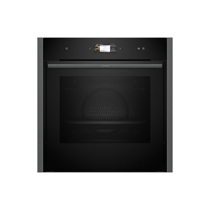 Neff N90 B64FS31G0B Single Slide & Hide Electric Oven w/Steam - Black w/Graphite Trim - Unbeatable Bathrooms