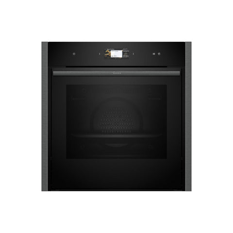 Neff N90 B64FS31G0B Single Slide & Hide Electric Oven w/Steam - Black w/Graphite Trim - Unbeatable Bathrooms