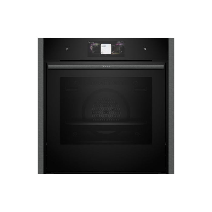 Neff N90 B64FT53G0B Single Slide & Hide Electric Oven w/Steam - Black w/Graphite Trim - Unbeatable Bathrooms