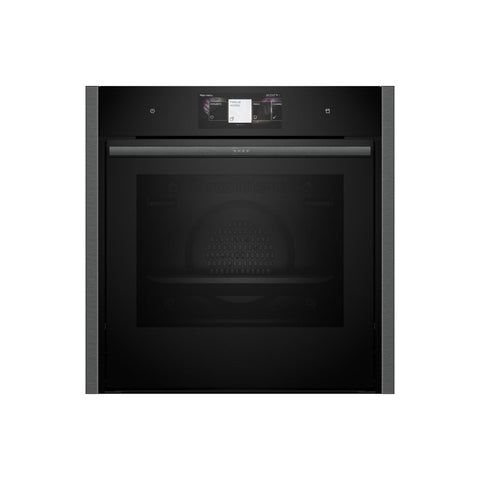 Neff N90 B64FT53G0B Single Slide & Hide Electric Oven w/Steam - Black w/Graphite Trim - Unbeatable Bathrooms