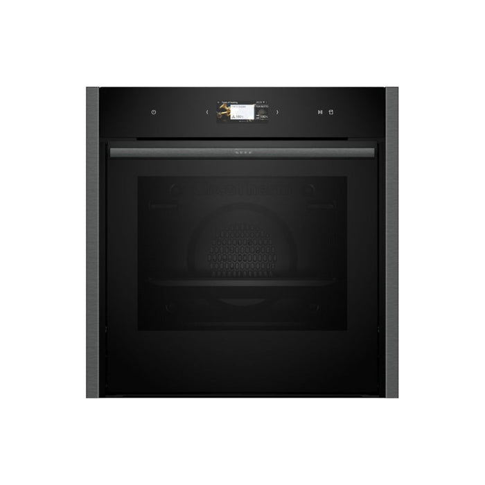 Neff N90 B64VS71G0B Single Slide & Hide Pyrolytic Oven w/Steam - Black w/Graphite Trim - Unbeatable Bathrooms