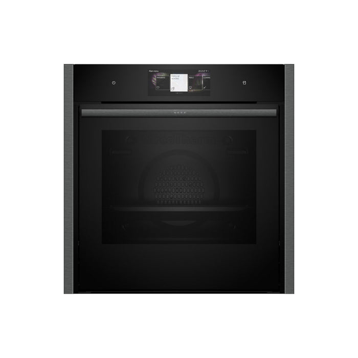 Neff N90 B64VT73G0B Single Slide & Hide Pyrolytic Oven w/Steam - Black w/Graphite Trim - Unbeatable Bathrooms