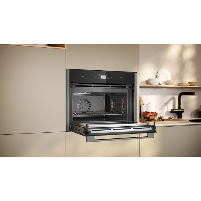 Neff N90 C24MS31G0B Compact Electric Oven & Microwave - Black w/Graphite Trim - Unbeatable Bathrooms