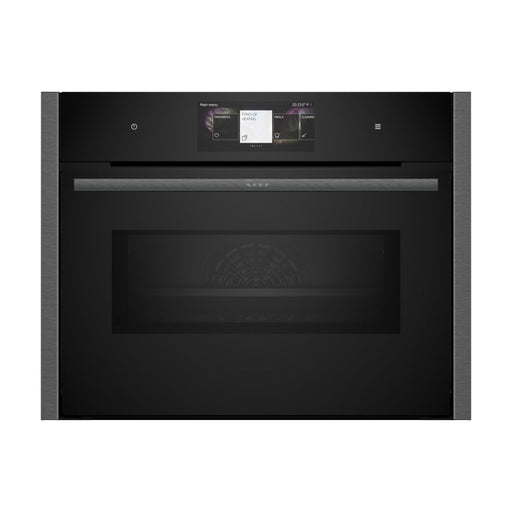 Neff N90 C24MT73G0B Compact Pyrolytic Oven & Microwave - Black w/Graphite Trim - Unbeatable Bathrooms