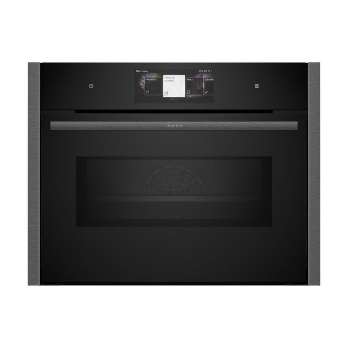 Neff N90 C24MT73G0B Compact Pyrolytic Oven & Microwave - Black w/Graphite Trim - Unbeatable Bathrooms