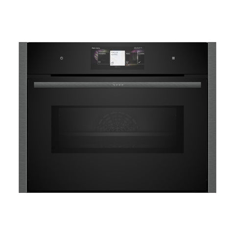 Neff N90 C24MT73G0B Compact Pyrolytic Oven & Microwave - Black w/Graphite Trim - Unbeatable Bathrooms
