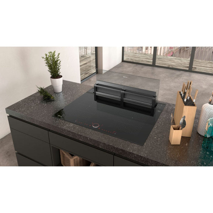Neff N90 I88WMM1S7B 80cm Glass Downdraft Extractor - Black & Clear Glass - Unbeatable Bathrooms