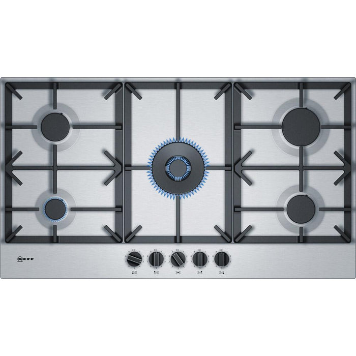 Neff N70 T29DS69N0 90cm Gas Hob - Stainless Steel - Unbeatable Bathrooms
