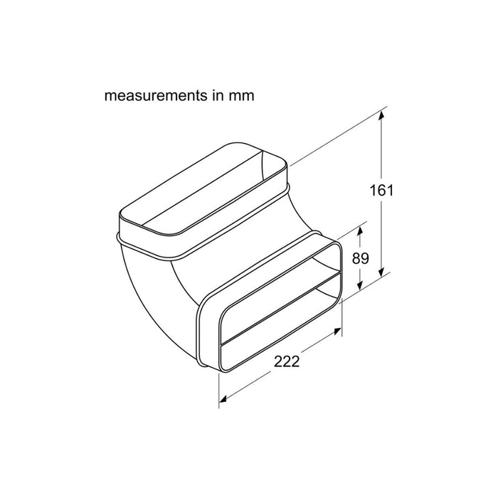 Neff Z861SB2 Flat Vertical 90&deg; Bend - Black - Unbeatable Bathrooms