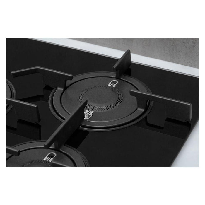 Whirlpool POW 75D2/NB 75cm Gas On Glass Hob - Black - Unbeatable Bathrooms