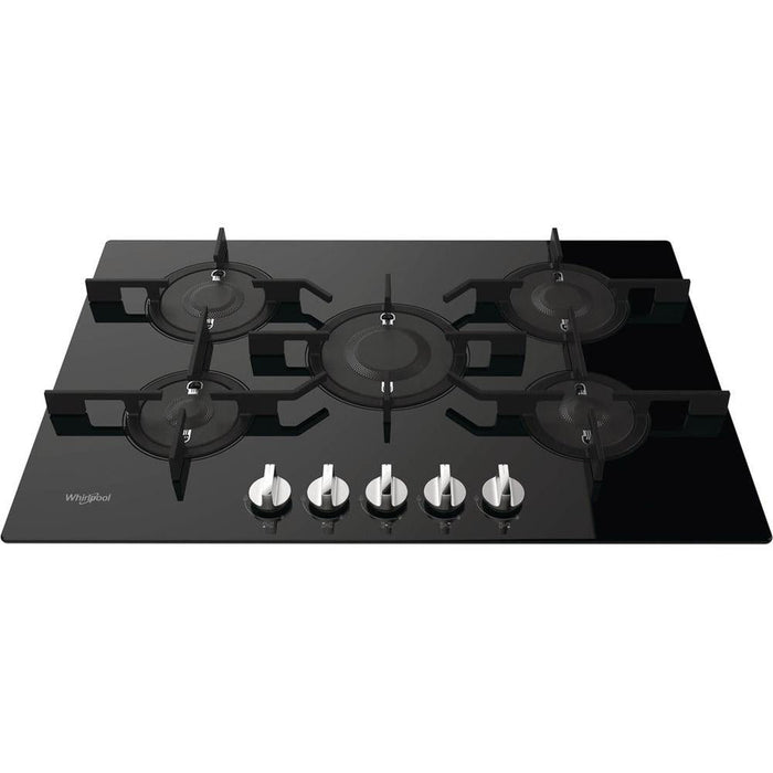 Whirlpool POW 75D2/NB 75cm Gas On Glass Hob - Black - Unbeatable Bathrooms