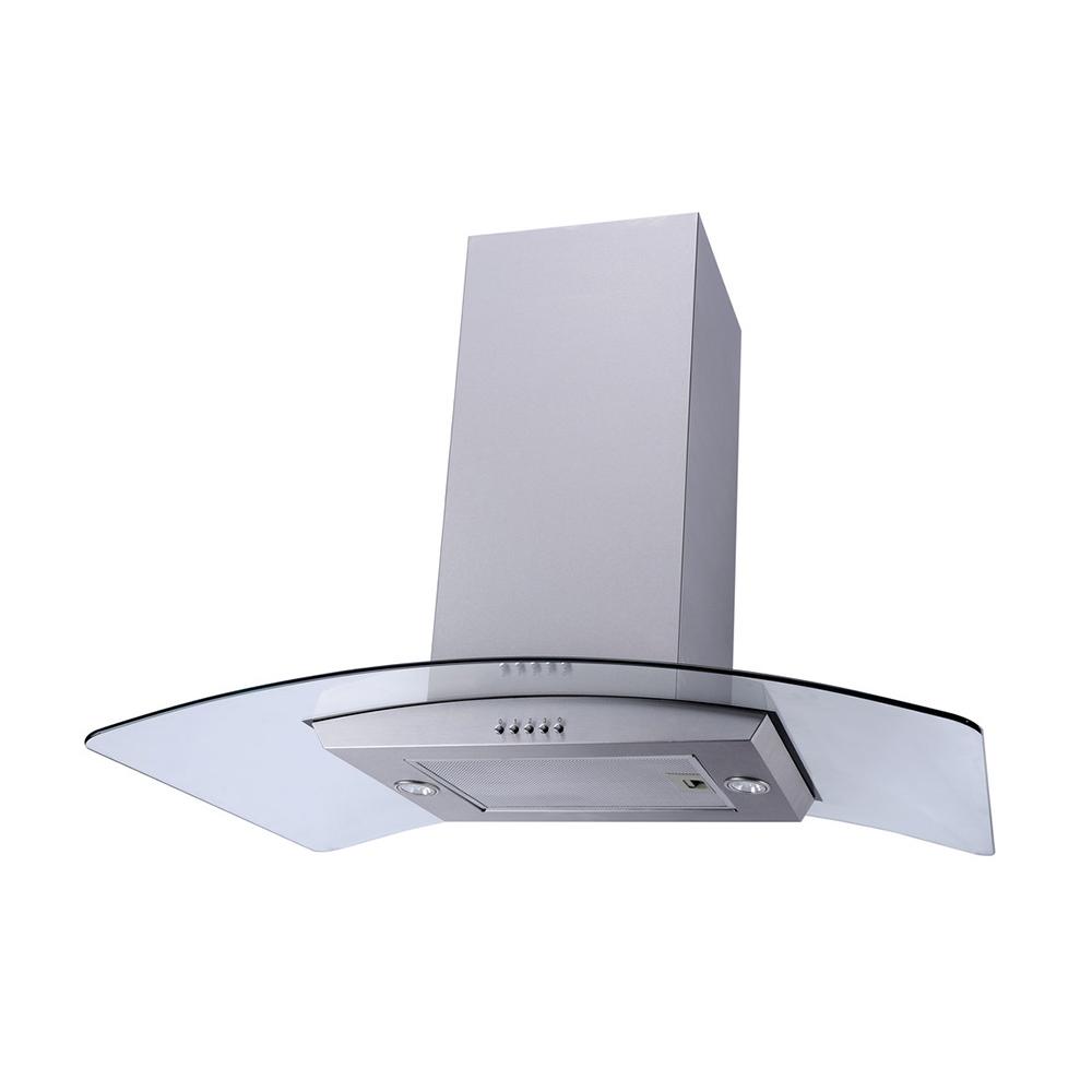 Prima 90cm Curved Glass Island Hood - Unbeatable Bathrooms