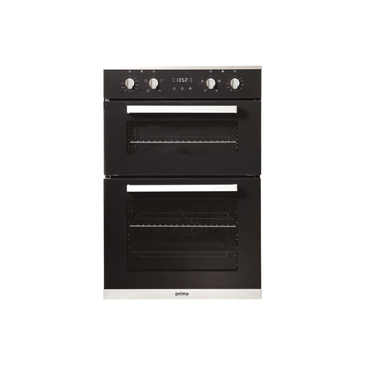 Prima+ PRDO302 Black and Stainless Steel Built In Double Electric Oven - Unbeatable Bathrooms