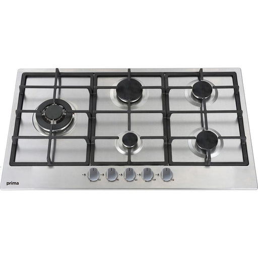 Prima 90cm 5 Brnr Gas Hob - Cast Iron Pan Support - Unbeatable Bathrooms