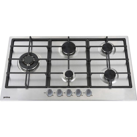 Prima 90cm 5 Brnr Gas Hob - Cast Iron Pan Support - Unbeatable Bathrooms