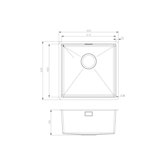 Prima+ 1.0B R10 Inset/Undermount Sink - St/Steel - Unbeatable Bathrooms