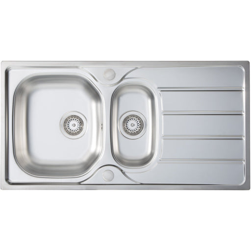 Prima 1.5B 965x500mm Inset Sink - St/Steel - Unbeatable Bathrooms