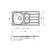 Prima 1.5B 965x500mm Inset Sink - St/Steel - Unbeatable Bathrooms