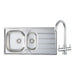 Prima 1.5B Inset Sink & Staten Tap Pack - St/Steel & Chrome - Unbeatable Bathrooms