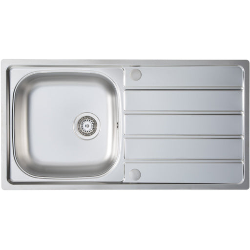 Prima 1B 965x500mm Inset Sink - St/Steel - Unbeatable Bathrooms