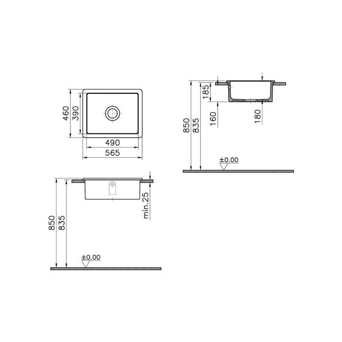 Prima 1B Inset Ceramic Sink (Inc. Waste) - White - Unbeatable Bathrooms