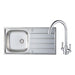 Prima 1B Inset Sink & Chelsea Tap Pack - St/Steel & Chrome - Unbeatable Bathrooms