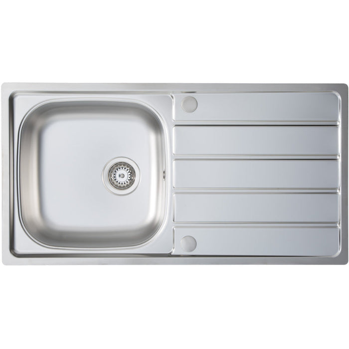 Prima 1B St/Steel Sink & Single Lever Tap Pack - Unbeatable Bathrooms