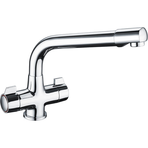 Prima Classic Dual Lever Quarter Turn Mixer Tap - Chrome - Unbeatable Bathrooms