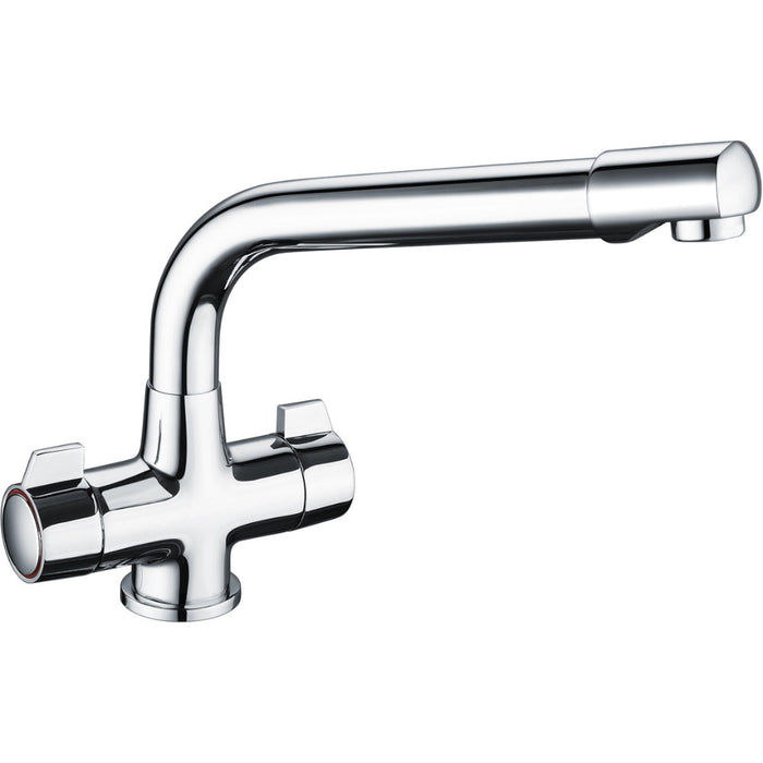 Prima Classic Dual Lever Quarter Turn Mixer Tap - Chrome - Unbeatable Bathrooms