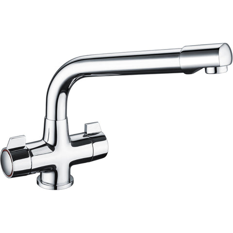 Prima Classic Dual Lever Quarter Turn Mixer Tap - Chrome - Unbeatable Bathrooms
