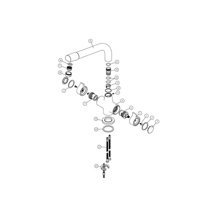 Prima Classic Dual Lever Quarter Turn Mixer Tap - Chrome - Unbeatable Bathrooms