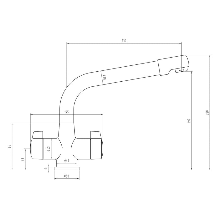 Prima Classic Dual Lever Quarter Turn Mixer Tap - Chrome - Unbeatable Bathrooms