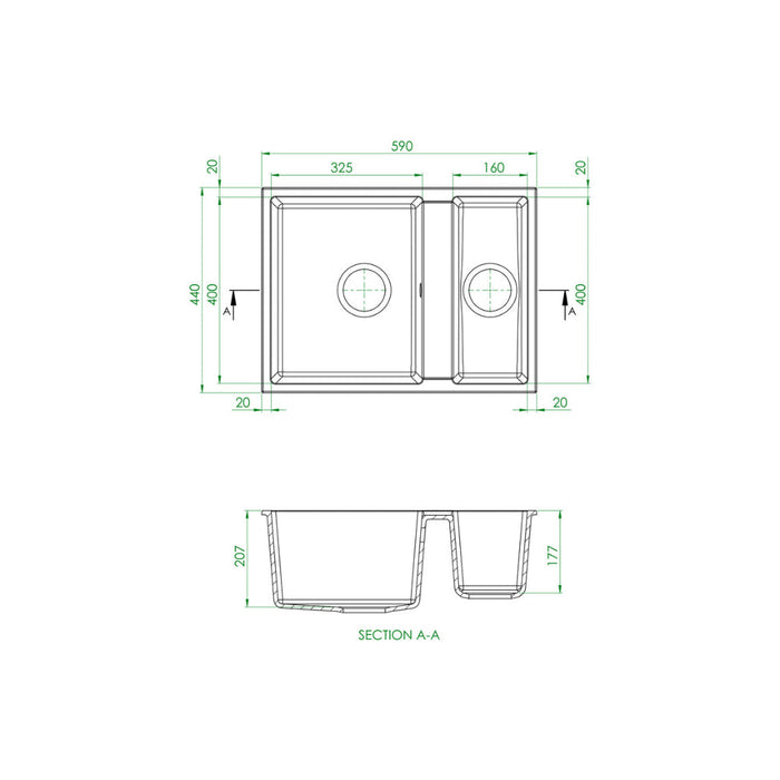 Prima+ Granite 1.5B Undermount Sink - Unbeatable Bathrooms