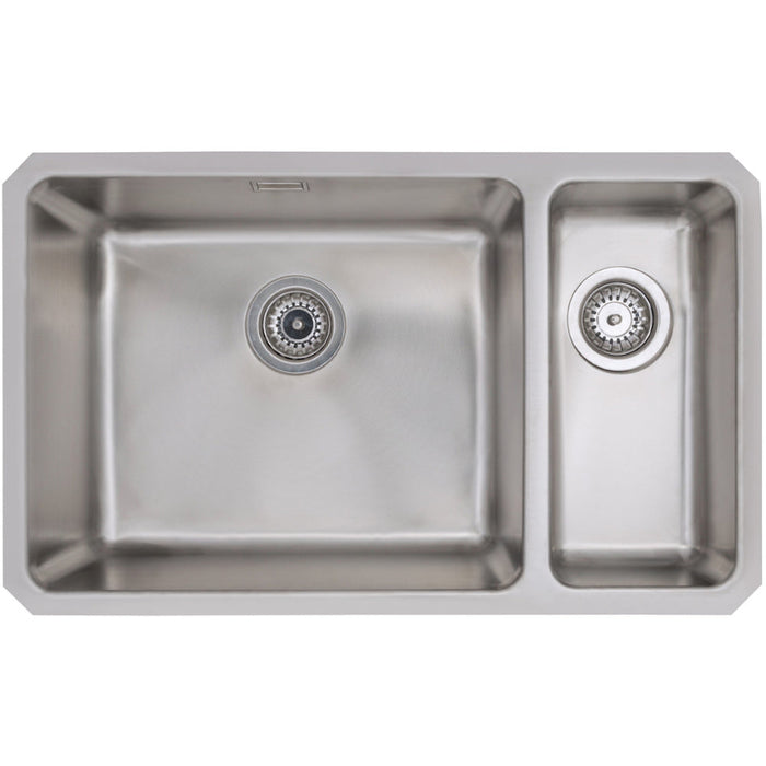 Prima+ Large 1.5B R25 LH Undermount Sink - St/Steel - Unbeatable Bathrooms